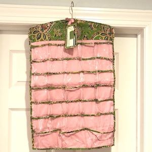 Double-sided hanging jewelry organizer